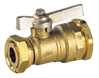 ROBINET SFERA DREPT CU OLANDEZ si RACORD pt TEAVA PE AIRAGA 195/DECA  3/4"xPE25
