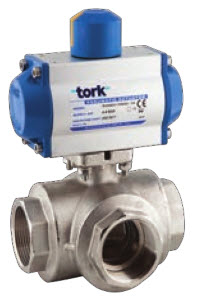 Sfera 3 cai actionare pneumatica cu revenire PAV902SR PN 16 DN 1 1/4" SMS-TORK